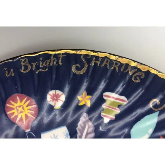 Anthropologie Art of Danielle Kroll Making Spirits Bright Dessert Plate Holiday - Picture 3 of 8